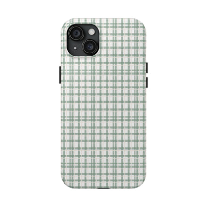 Vintage Sage Gingham Tough iPhone Cases - SmartHomeGoodies