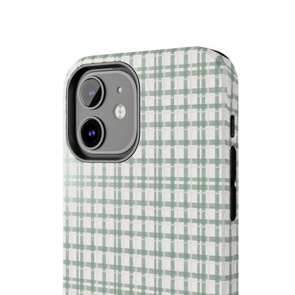 Vintage Sage Gingham Tough iPhone Cases - SmartHomeGoodies