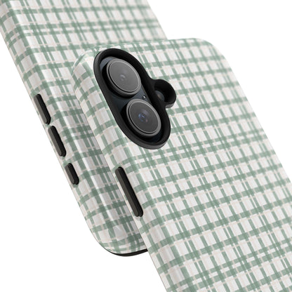 Vintage Sage Gingham Tough iPhone Cases - SmartHomeGoodies