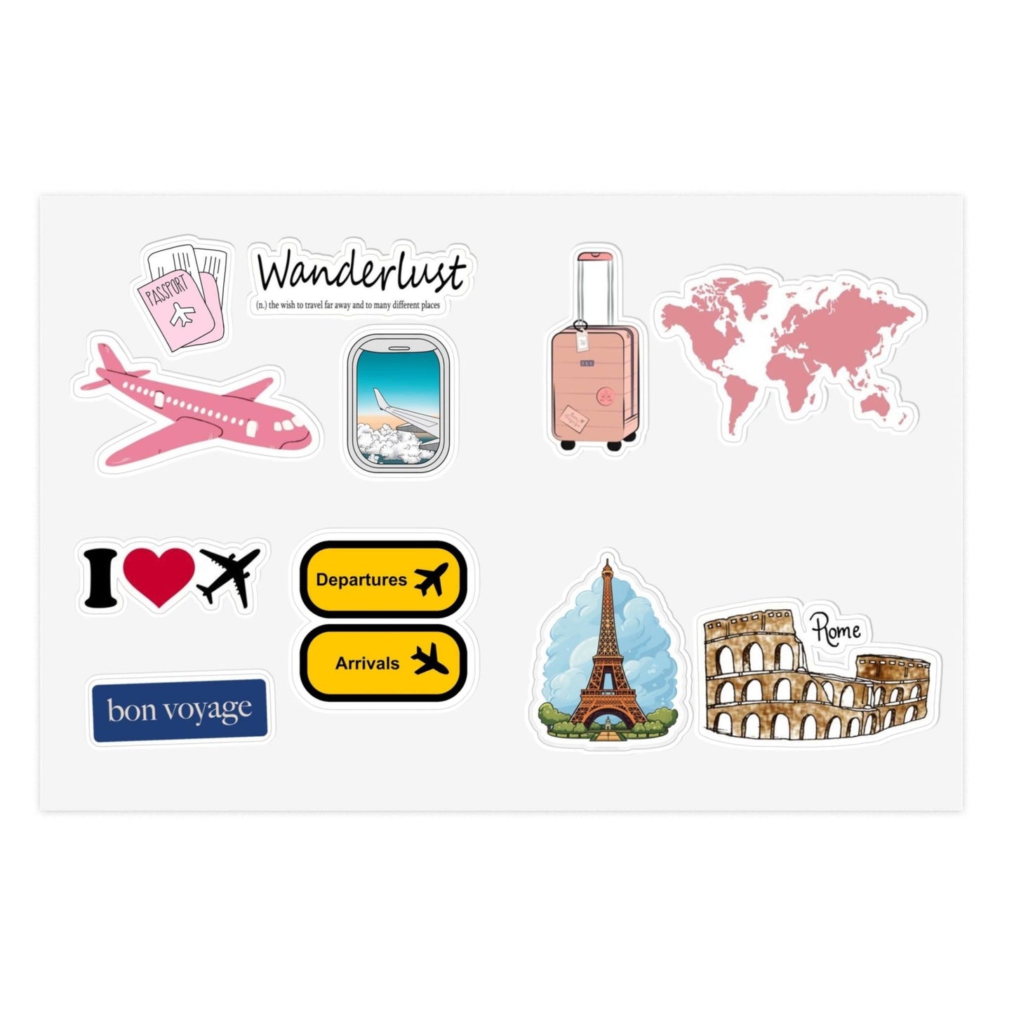 Wanderlust Traveller Sticker Sheets for PhoneCase/iPad/Laptop and Notebooks/Scarpbooks - SmartHomeGoodies