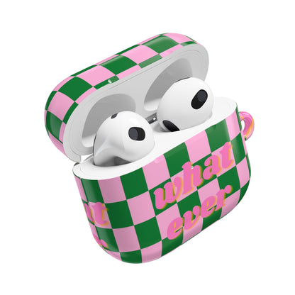 'What Ever' Checkerboard AirPods Case - SmartHomeGoodies