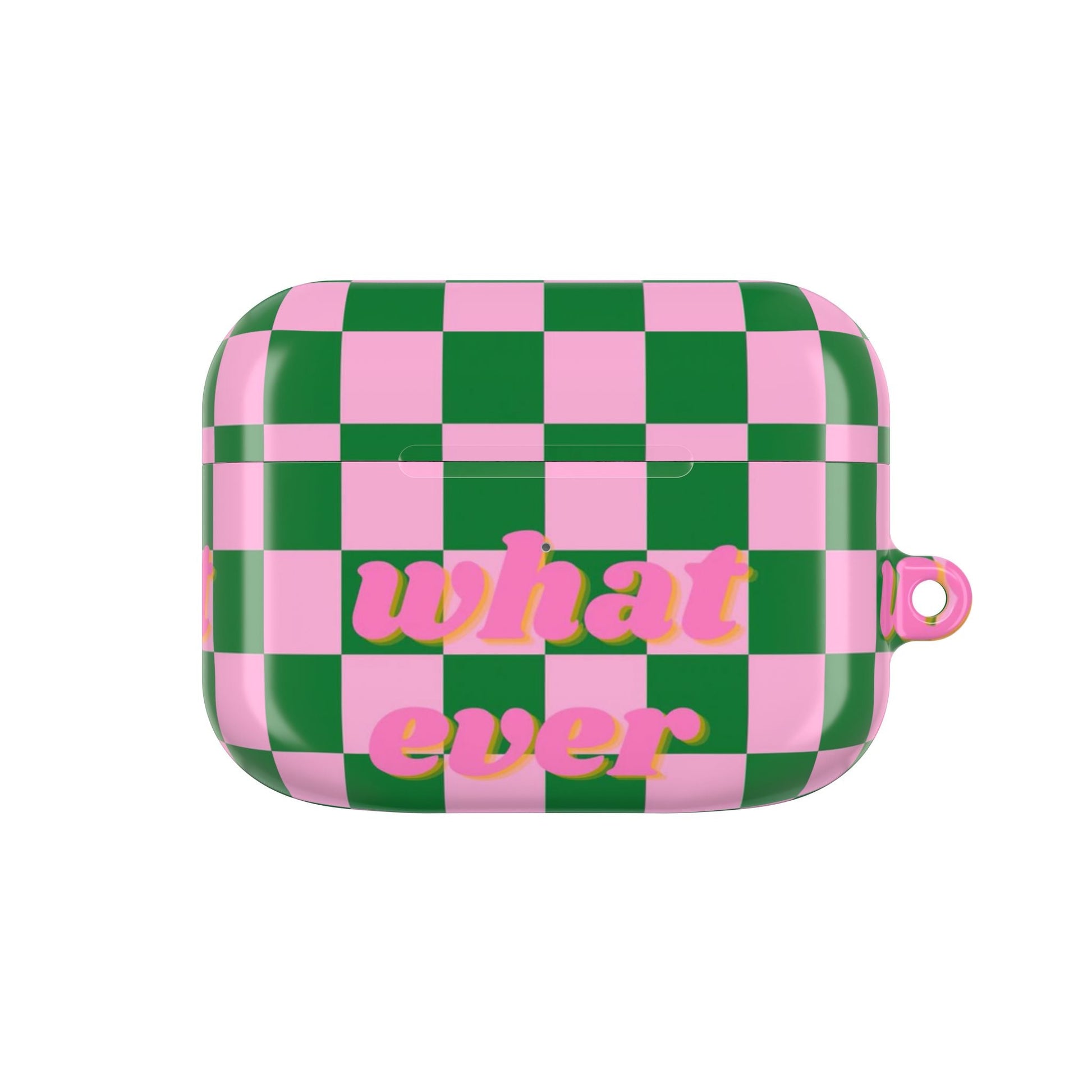 'What Ever' Checkerboard AirPods Case - SmartHomeGoodies