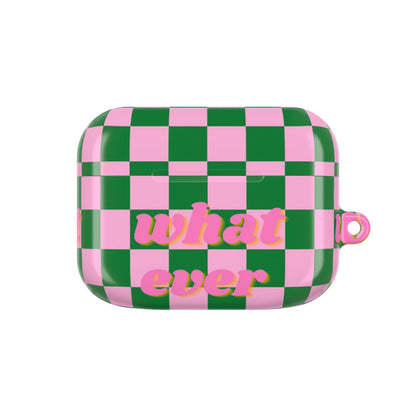 'What Ever' Checkerboard AirPods Case - SmartHomeGoodies