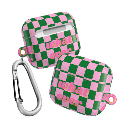 'What Ever' Checkerboard AirPods Case - SmartHomeGoodies