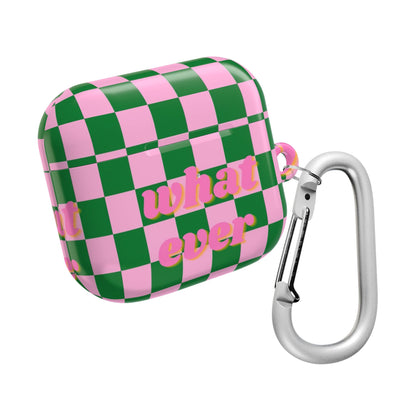 'What Ever' Checkerboard AirPods Case - SmartHomeGoodies
