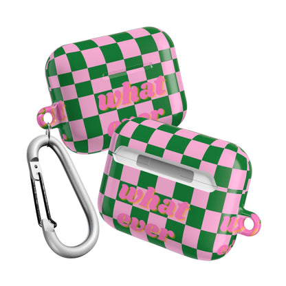 'What Ever' Checkerboard AirPods Case - SmartHomeGoodies