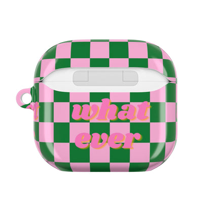 'What Ever' Checkerboard AirPods Case - SmartHomeGoodies