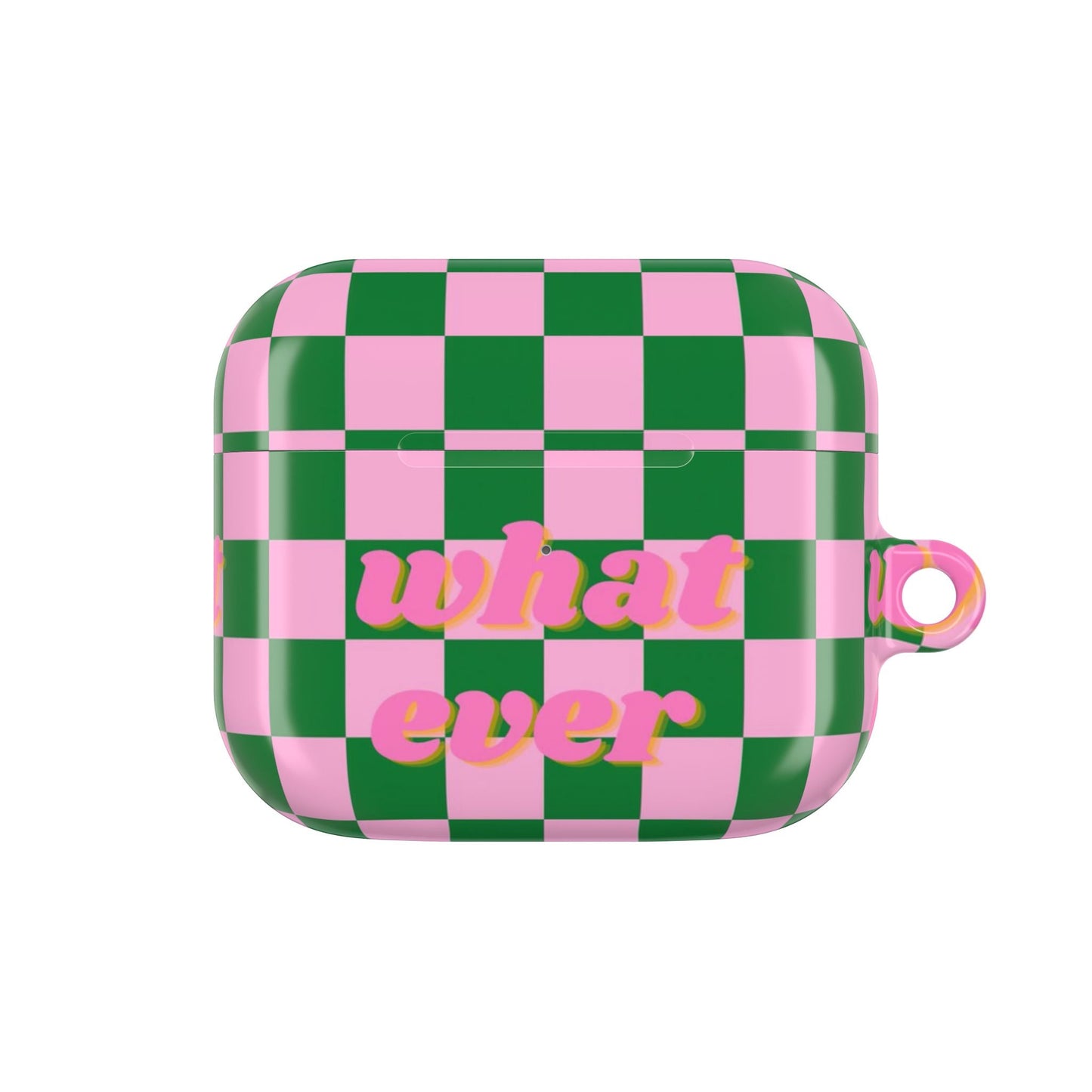 'What Ever' Checkerboard AirPods Case - SmartHomeGoodies