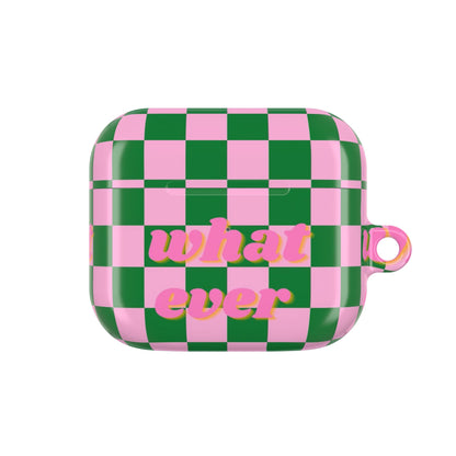 'What Ever' Checkerboard AirPods Case - SmartHomeGoodies