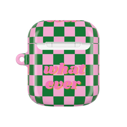 'What Ever' Checkerboard AirPods Case - SmartHomeGoodies