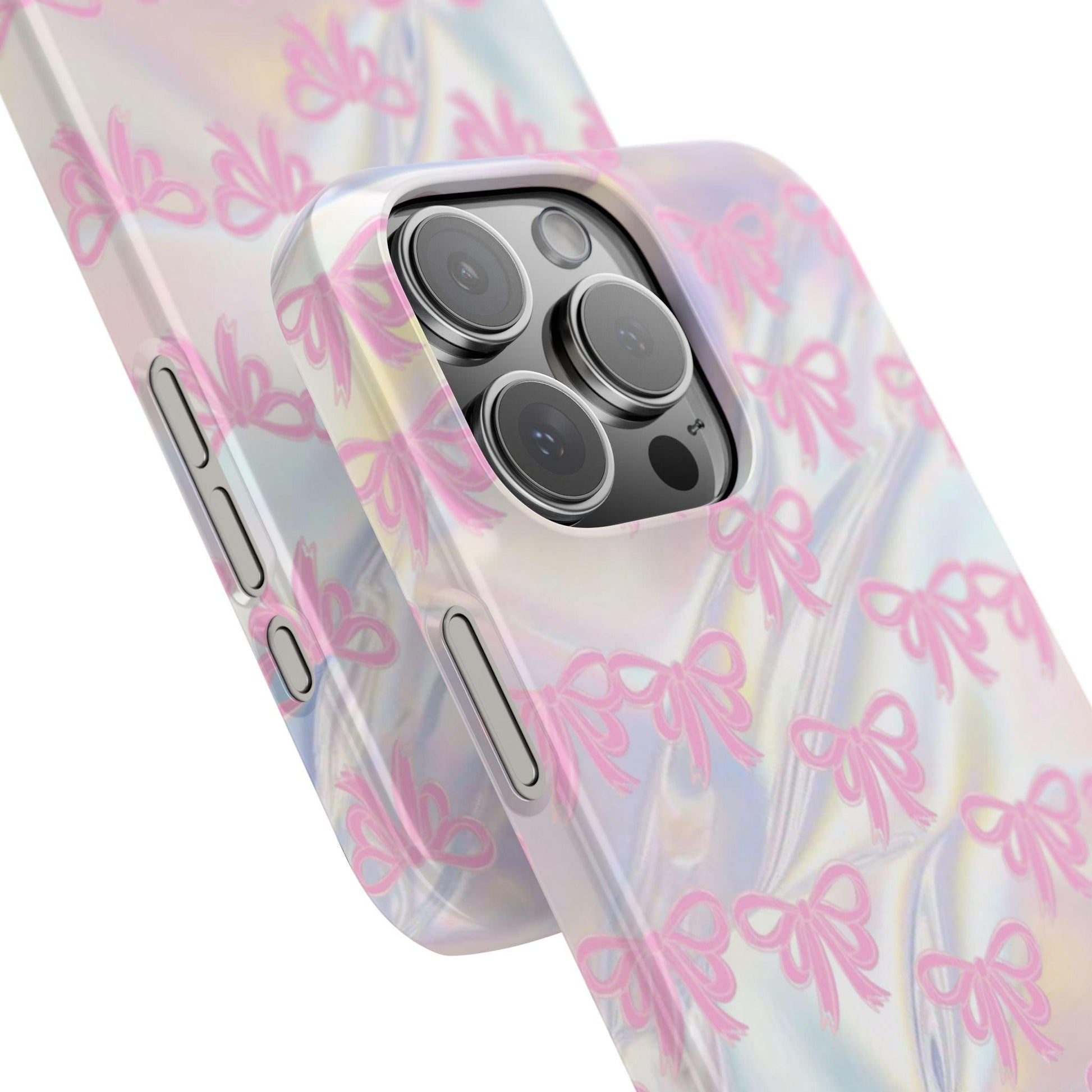 Whimsical Pink Ribbon Hologram iPhone Cases - SmartHomeGoodies