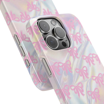Whimsical Pink Ribbon Hologram iPhone Cases - SmartHomeGoodies