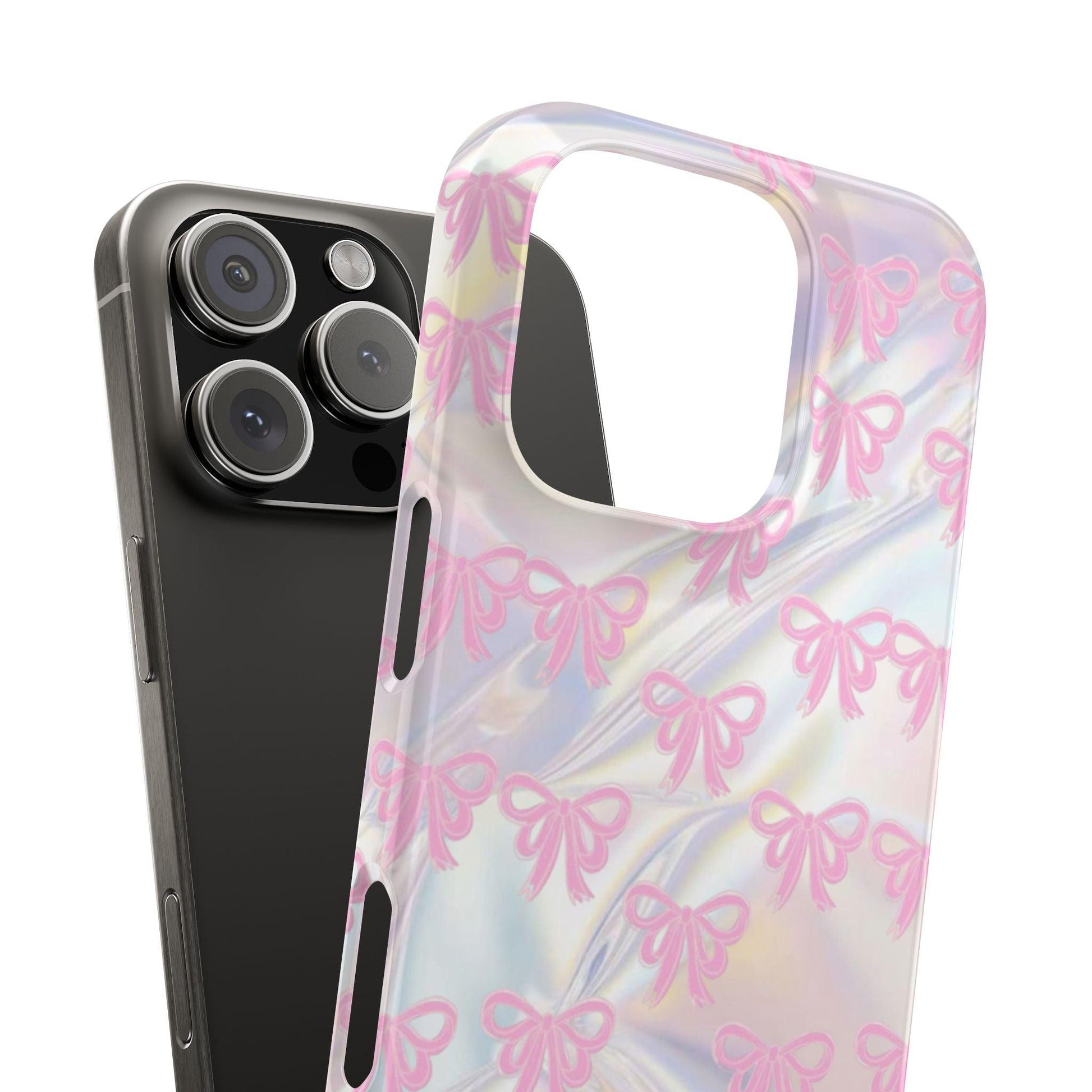 Whimsical Pink Ribbon Hologram iPhone Cases - SmartHomeGoodies
