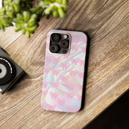 Whimsical Pink Ribbon Hologram iPhone Cases - SmartHomeGoodies