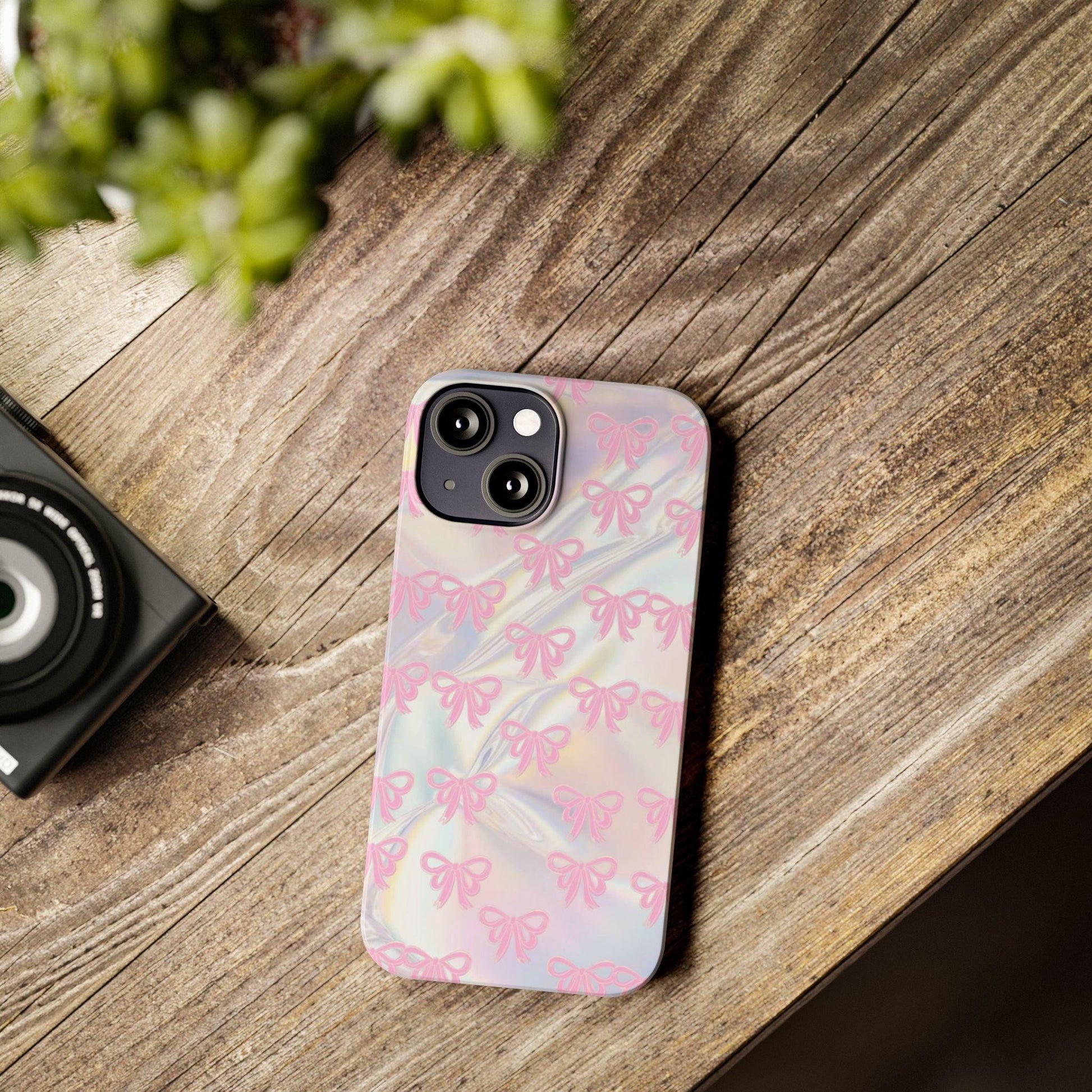 Whimsical Pink Ribbon Hologram iPhone Cases - SmartHomeGoodies