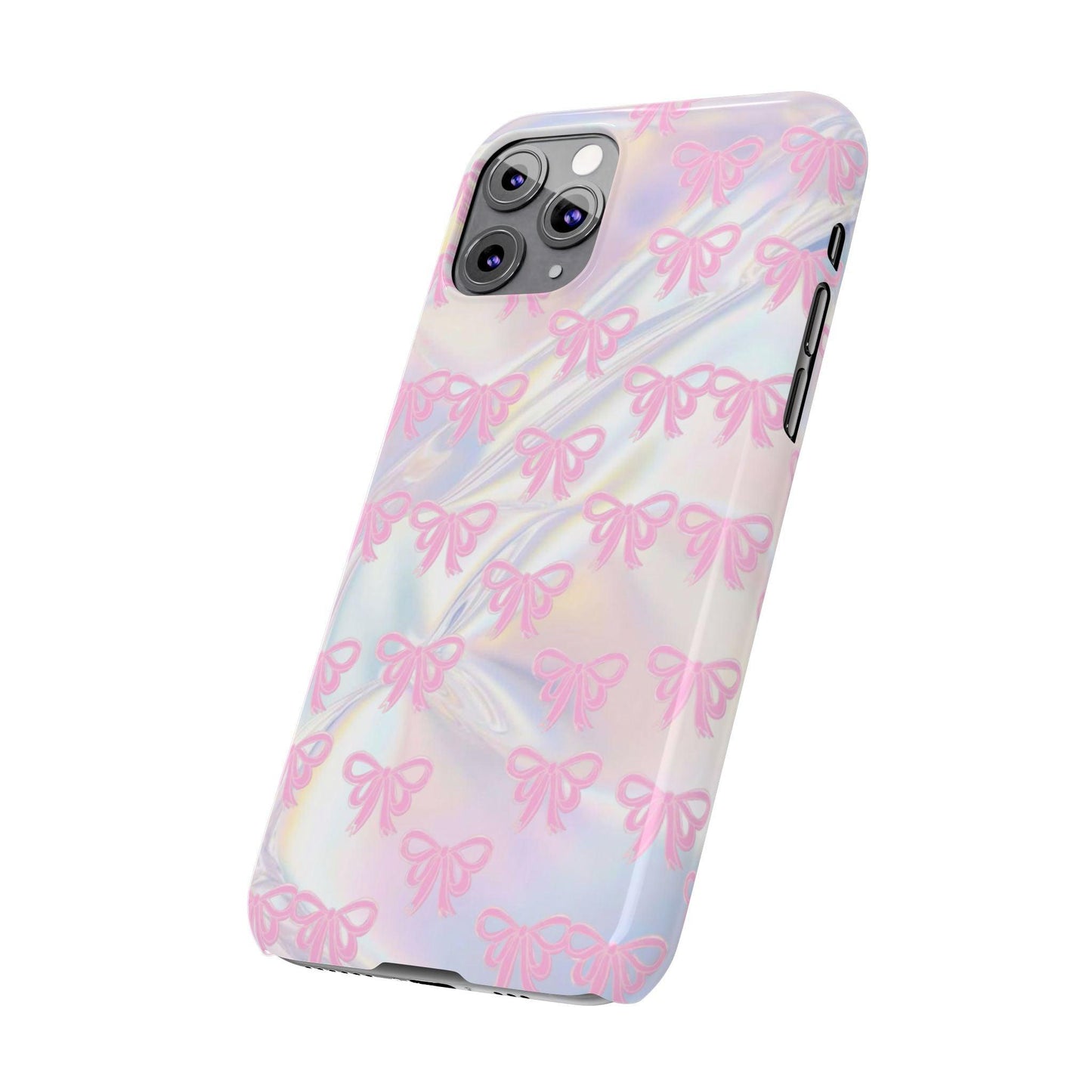 Whimsical Pink Ribbon Hologram iPhone Cases - SmartHomeGoodies
