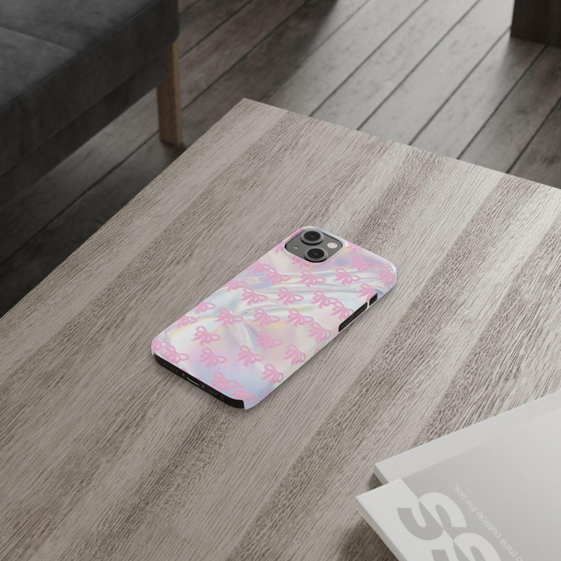 Whimsical Pink Ribbon Hologram iPhone Cases - SmartHomeGoodies