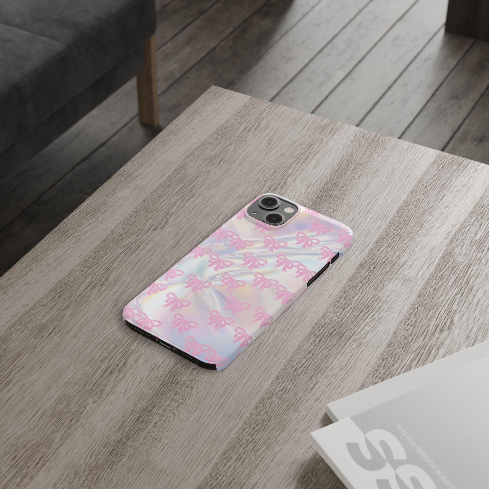 Whimsical Pink Ribbon Hologram iPhone Cases - SmartHomeGoodies