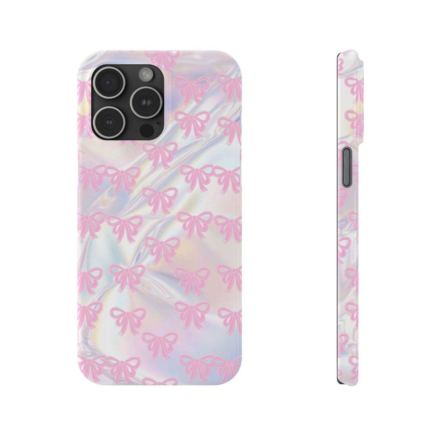 Whimsical Pink Ribbon Hologram iPhone Cases - SmartHomeGoodies