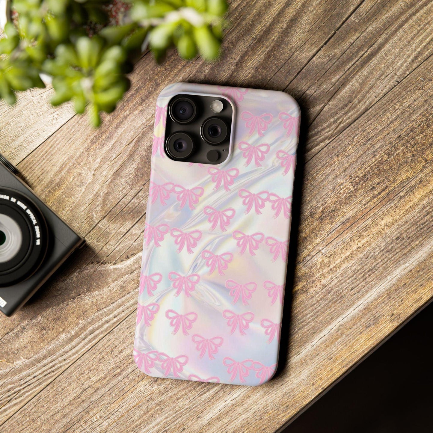 Whimsical Pink Ribbon Hologram iPhone Cases - SmartHomeGoodies