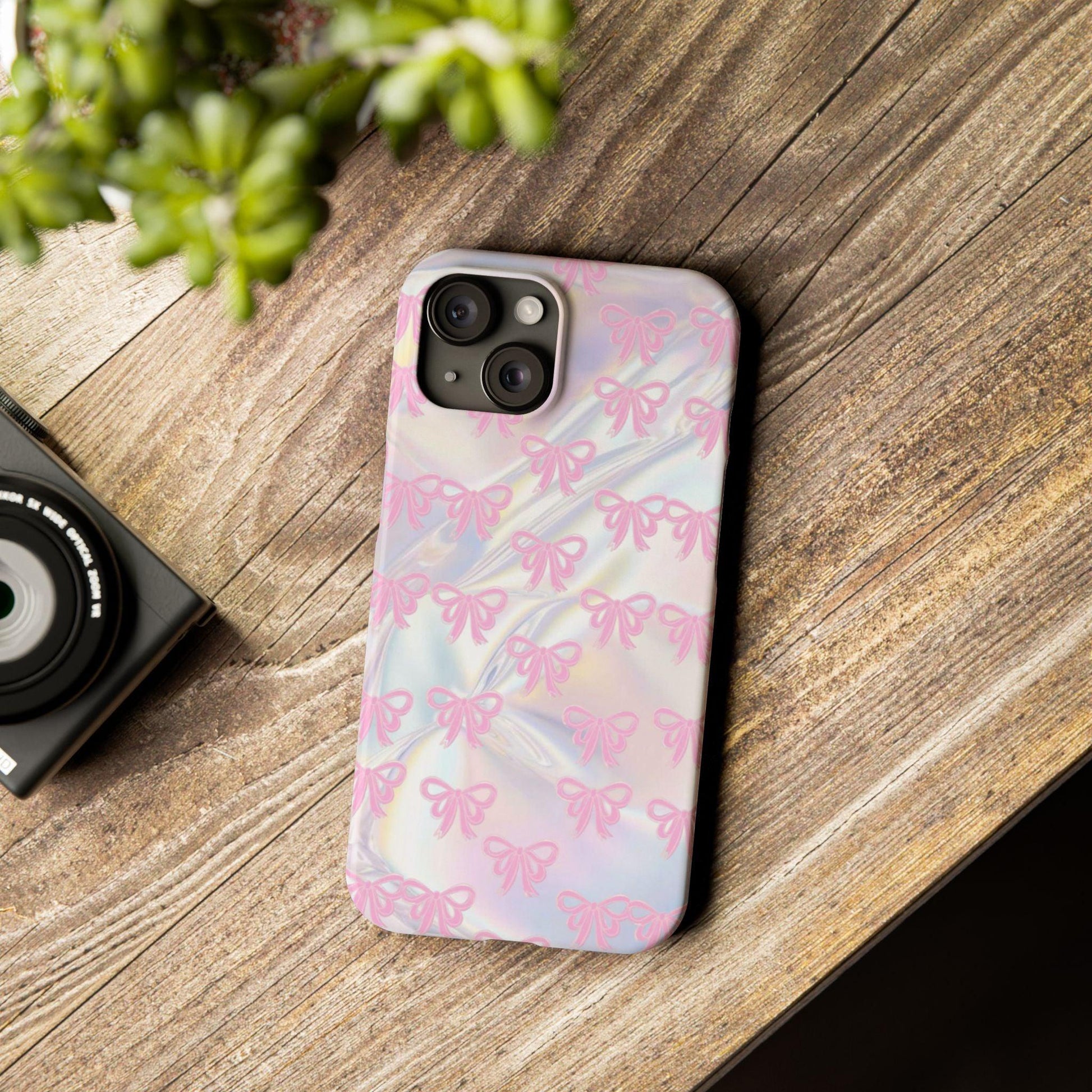 Whimsical Pink Ribbon Hologram iPhone Cases - SmartHomeGoodies
