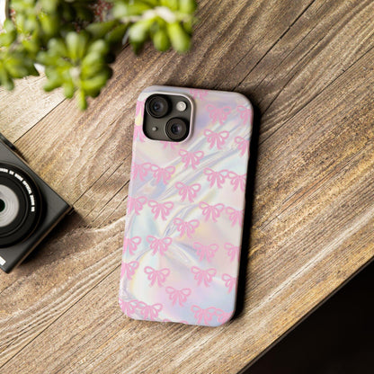 Whimsical Pink Ribbon Hologram iPhone Cases - SmartHomeGoodies