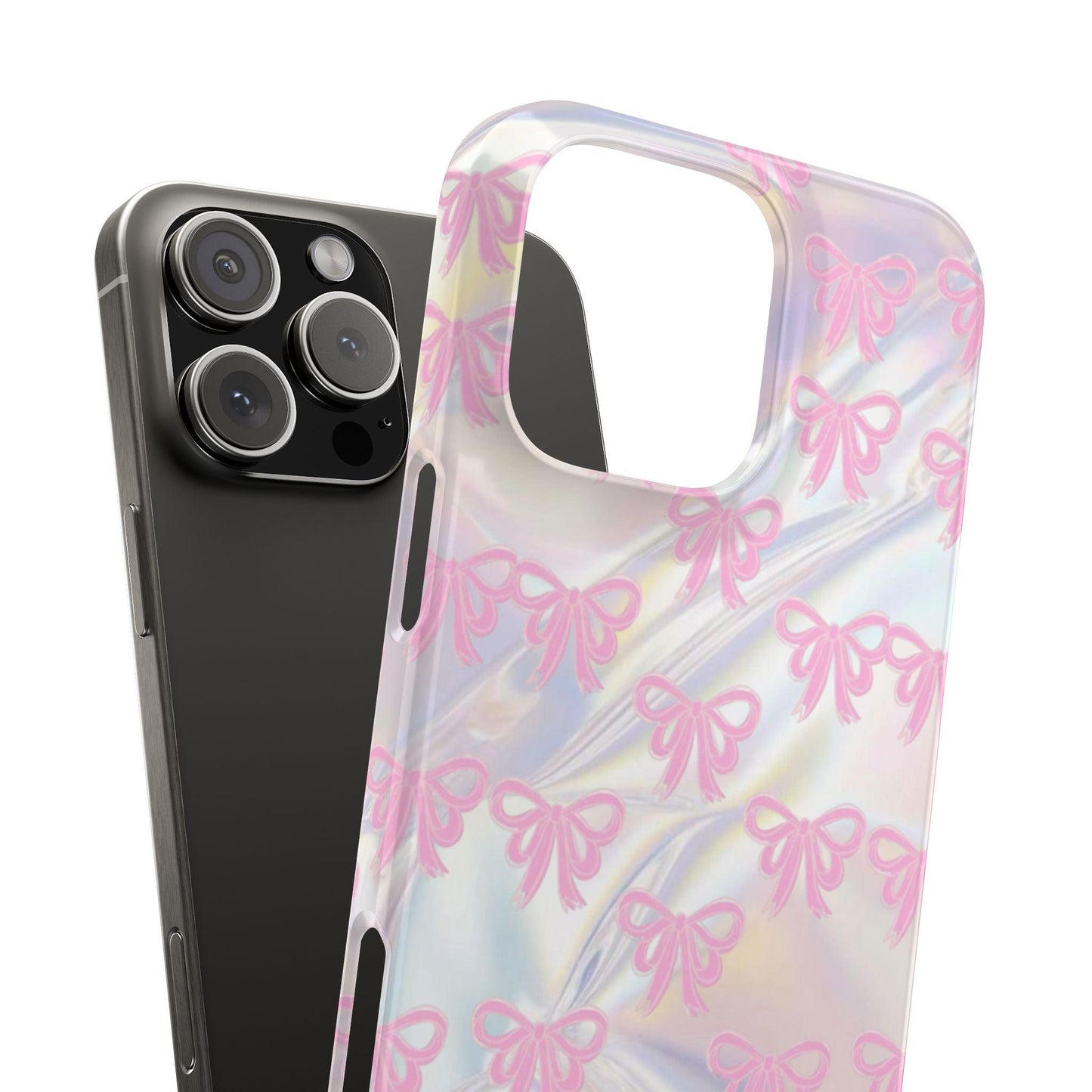 Whimsical Pink Ribbon Hologram iPhone Cases - SmartHomeGoodies