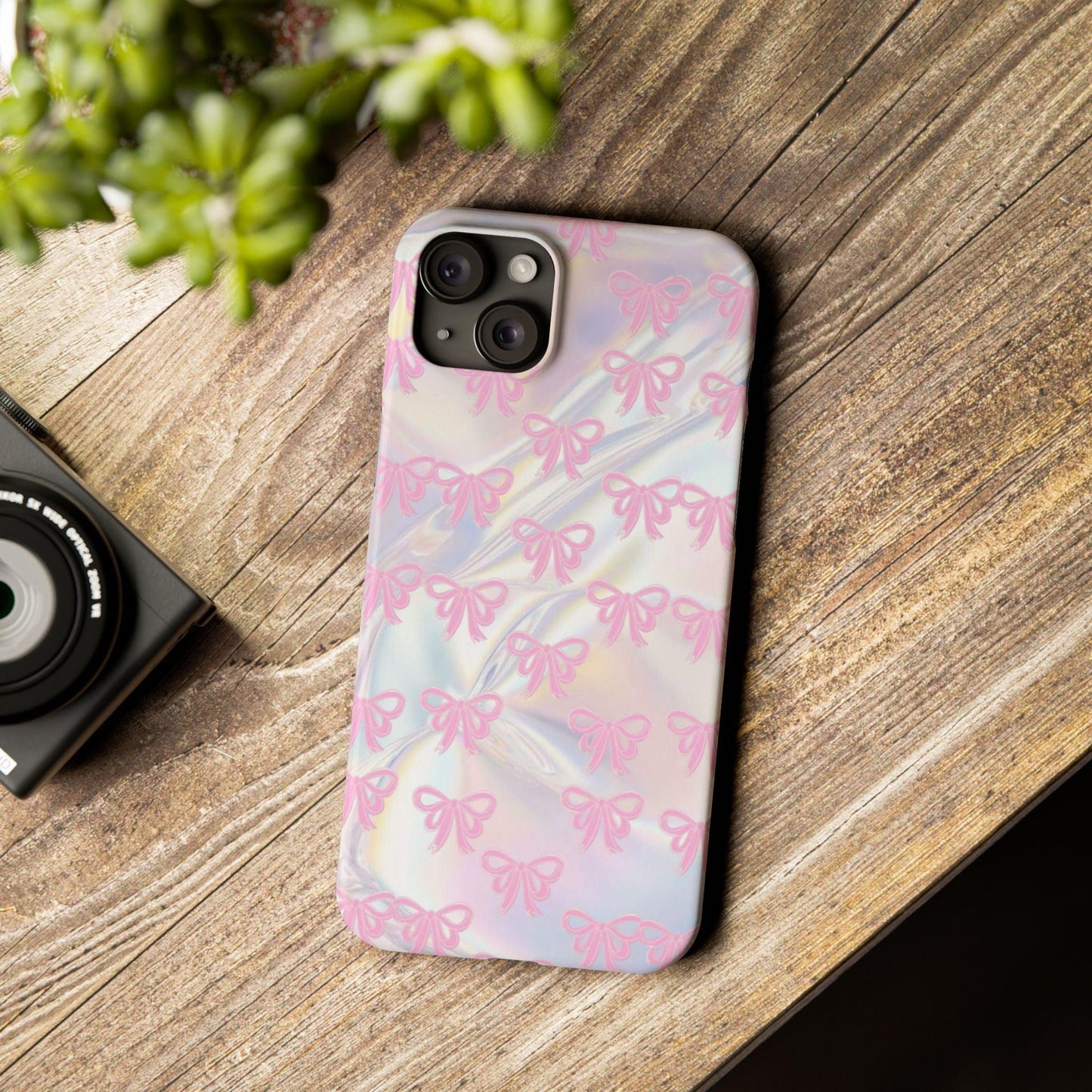 Whimsical Pink Ribbon Hologram iPhone Cases - SmartHomeGoodies