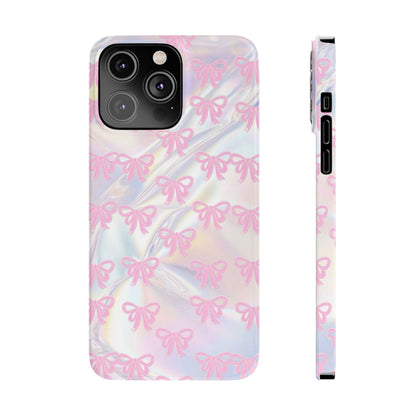 Whimsical Pink Ribbon Hologram iPhone Cases - SmartHomeGoodies