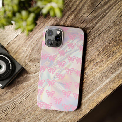 Whimsical Pink Ribbon Hologram iPhone Cases - SmartHomeGoodies