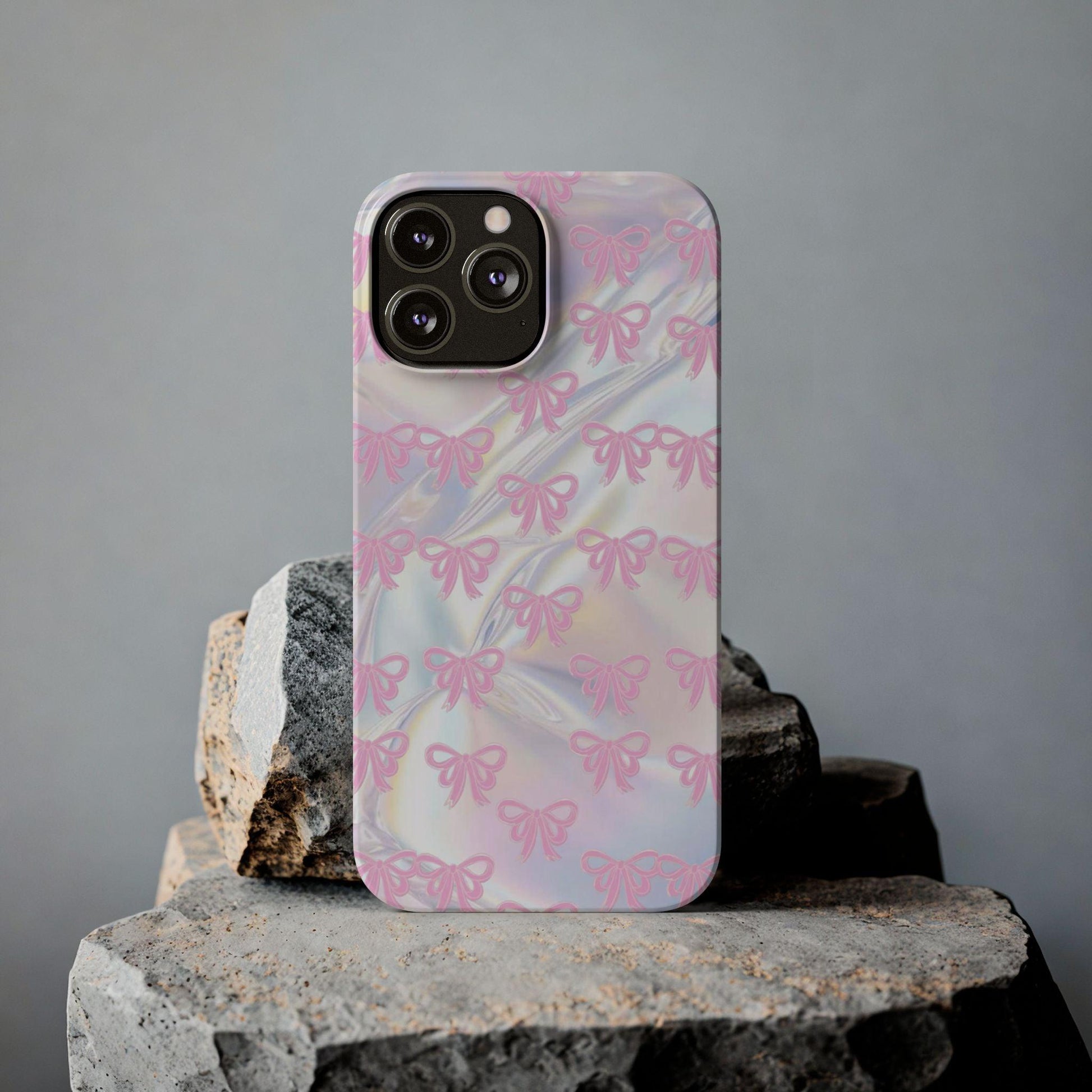 Whimsical Pink Ribbon Hologram iPhone Cases - SmartHomeGoodies